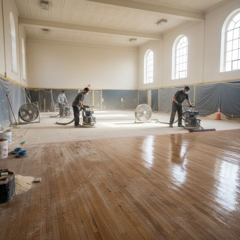 Local Wooden Floor Recoating pros at work